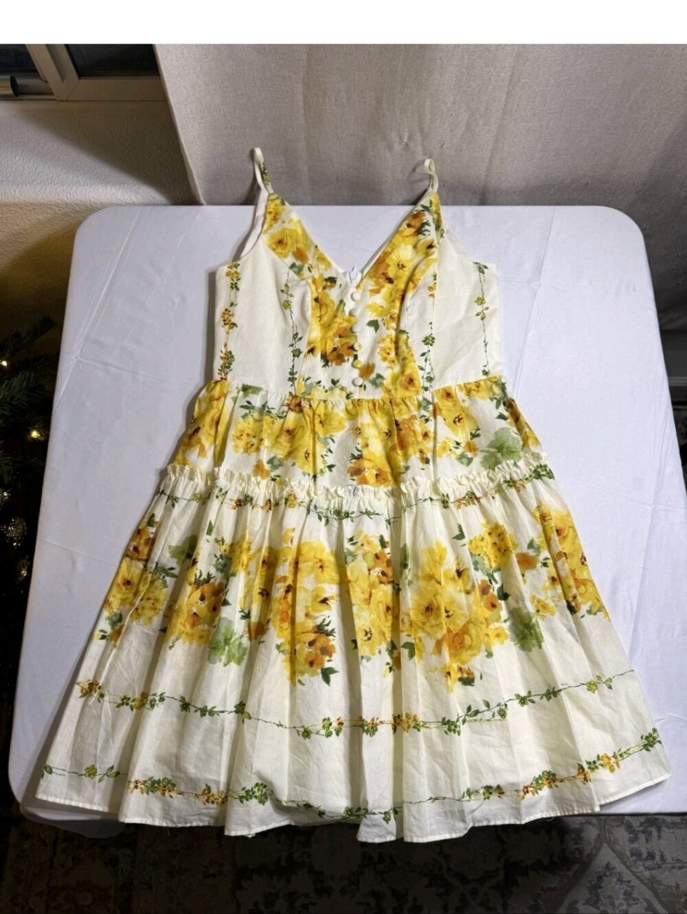 Taylor Floral Yellow Tiered Sundress